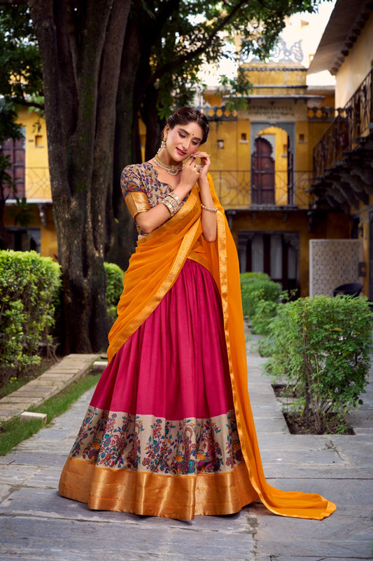 Kalmkari Tradition Weaving Lehenags