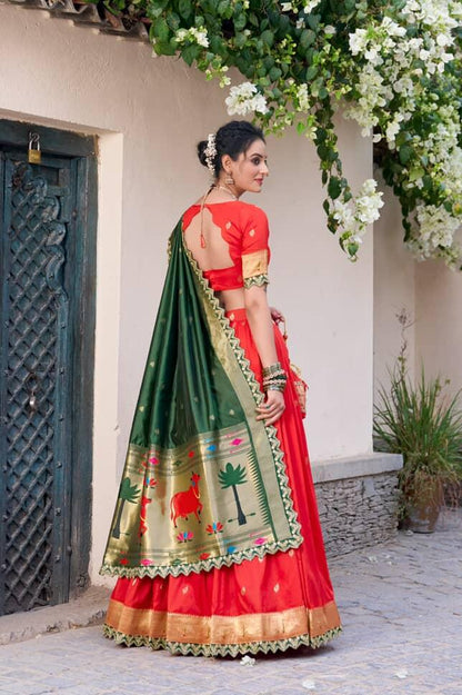 Vichitra Silk Kalmkari print Lehengas