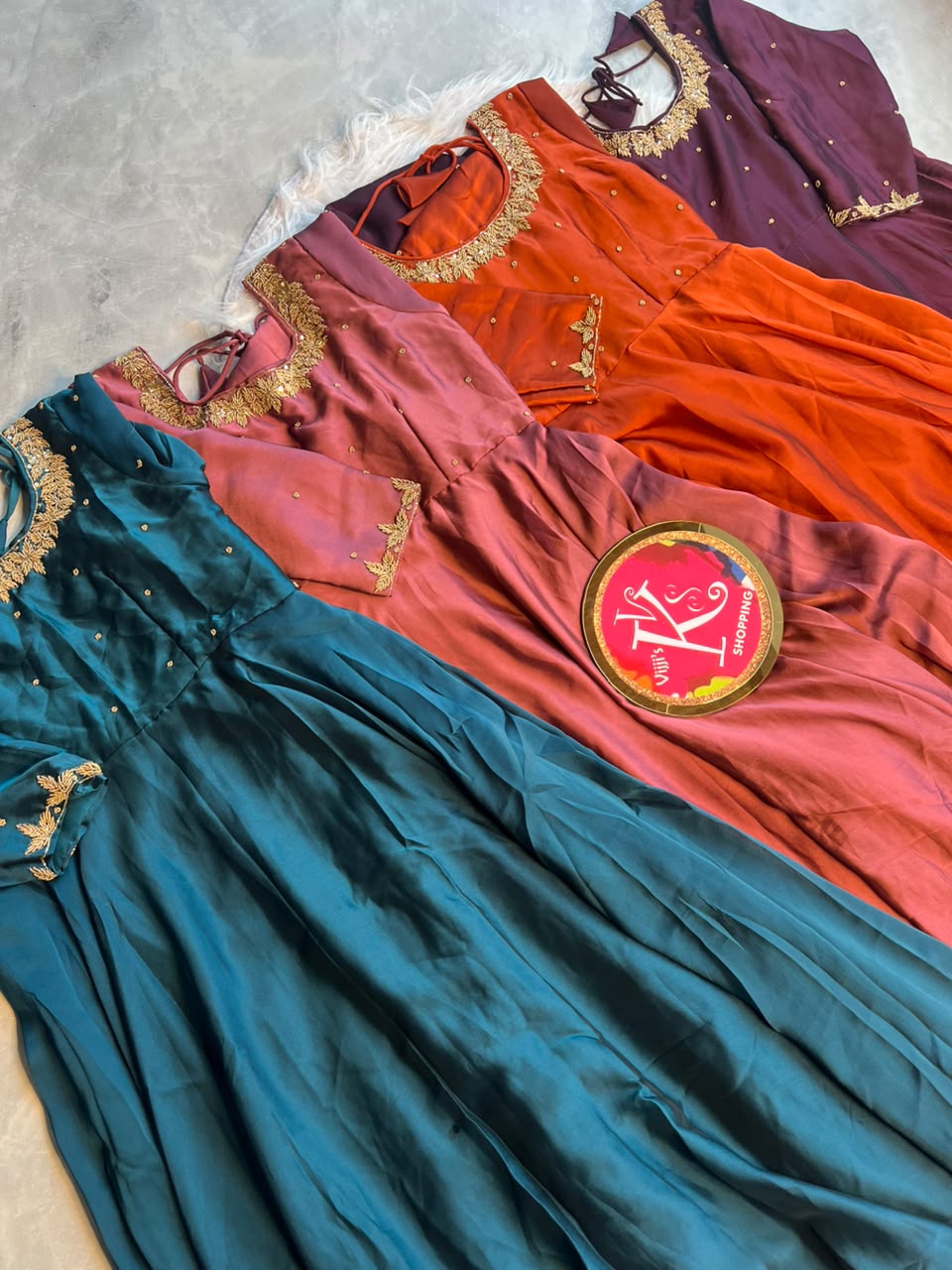 Rangoli silk festival traditional Gowns