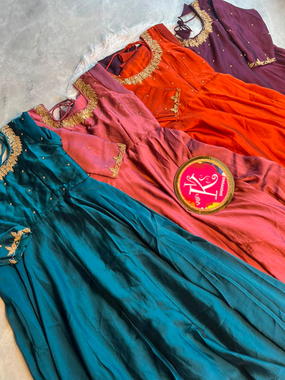 Rangoli silk festival traditional Gowns