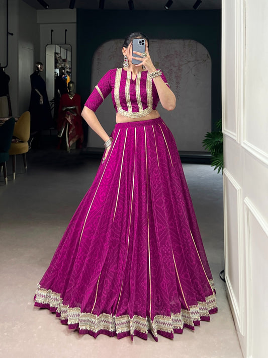 Bandhini  chiffon  Dandiya Lehenga set