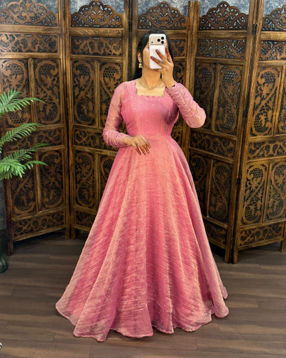 South Salsa Silk Gown with Dupatta