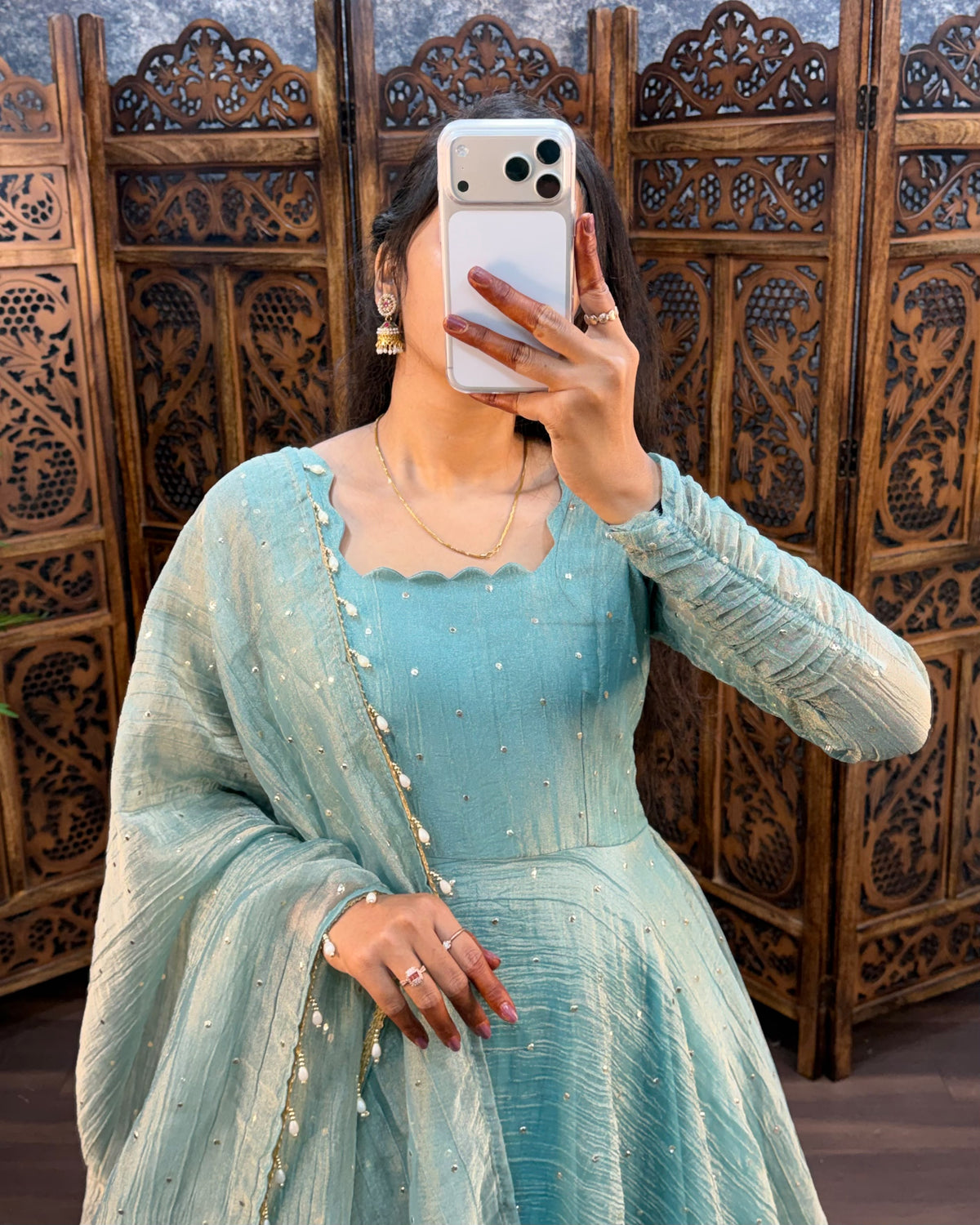 South Salsa Silk Gown with Dupatta