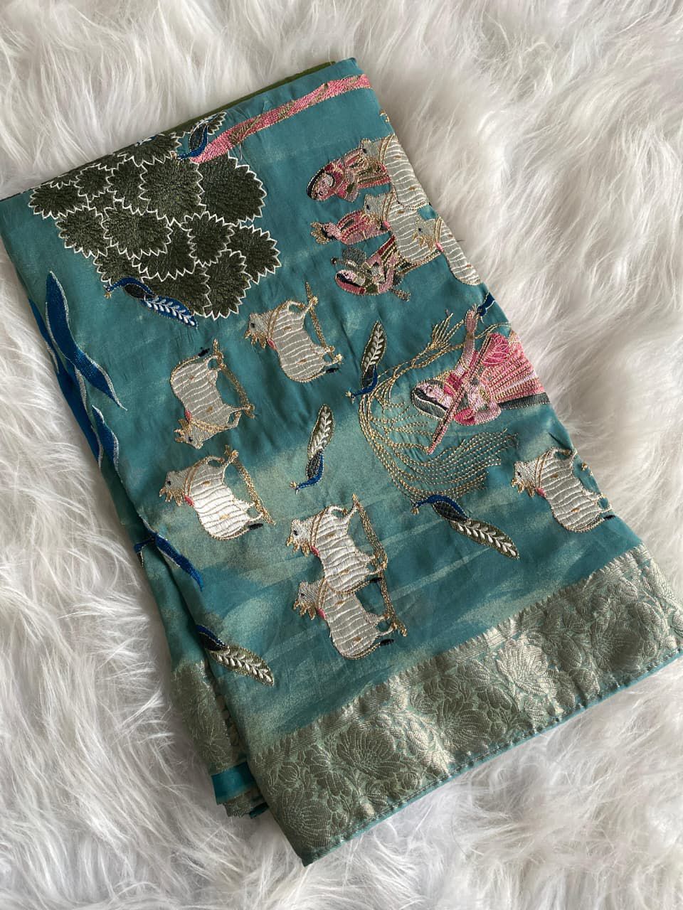 Viscose Zari Tissue Pure premium luxe saree