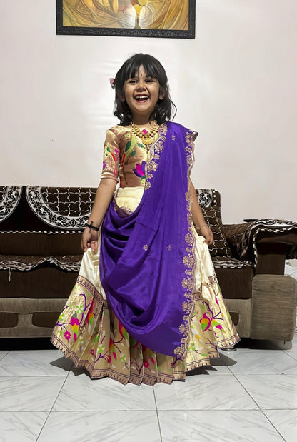 Kids cute paithani with dupatta sets