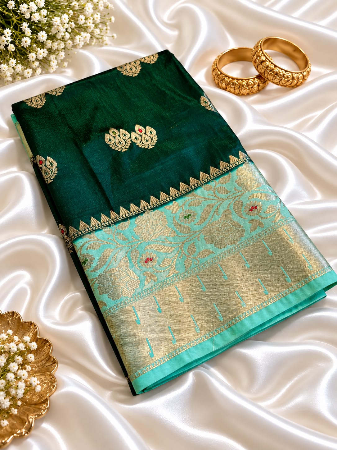Juhmki series Banarasi katan soft silk sarees