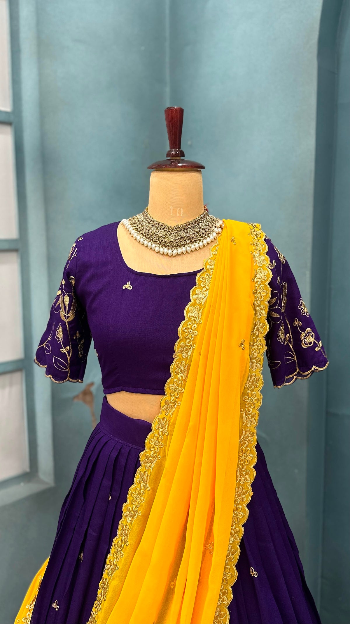 Blooming Vichitra silk designer lehenga