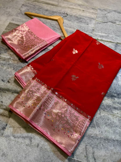 Banarasi katan top colours soft fab sarees