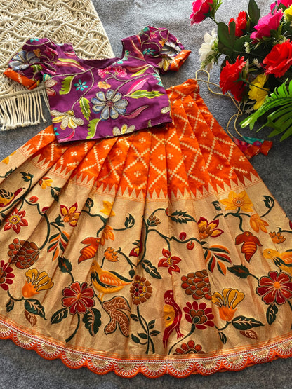 Kids Dola silk festival pavada sets