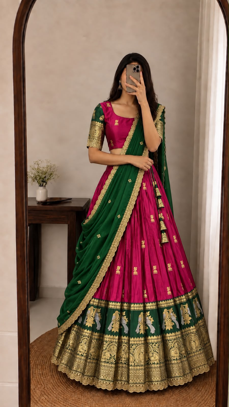 Jhumka Kanjivaram designer lehenga set