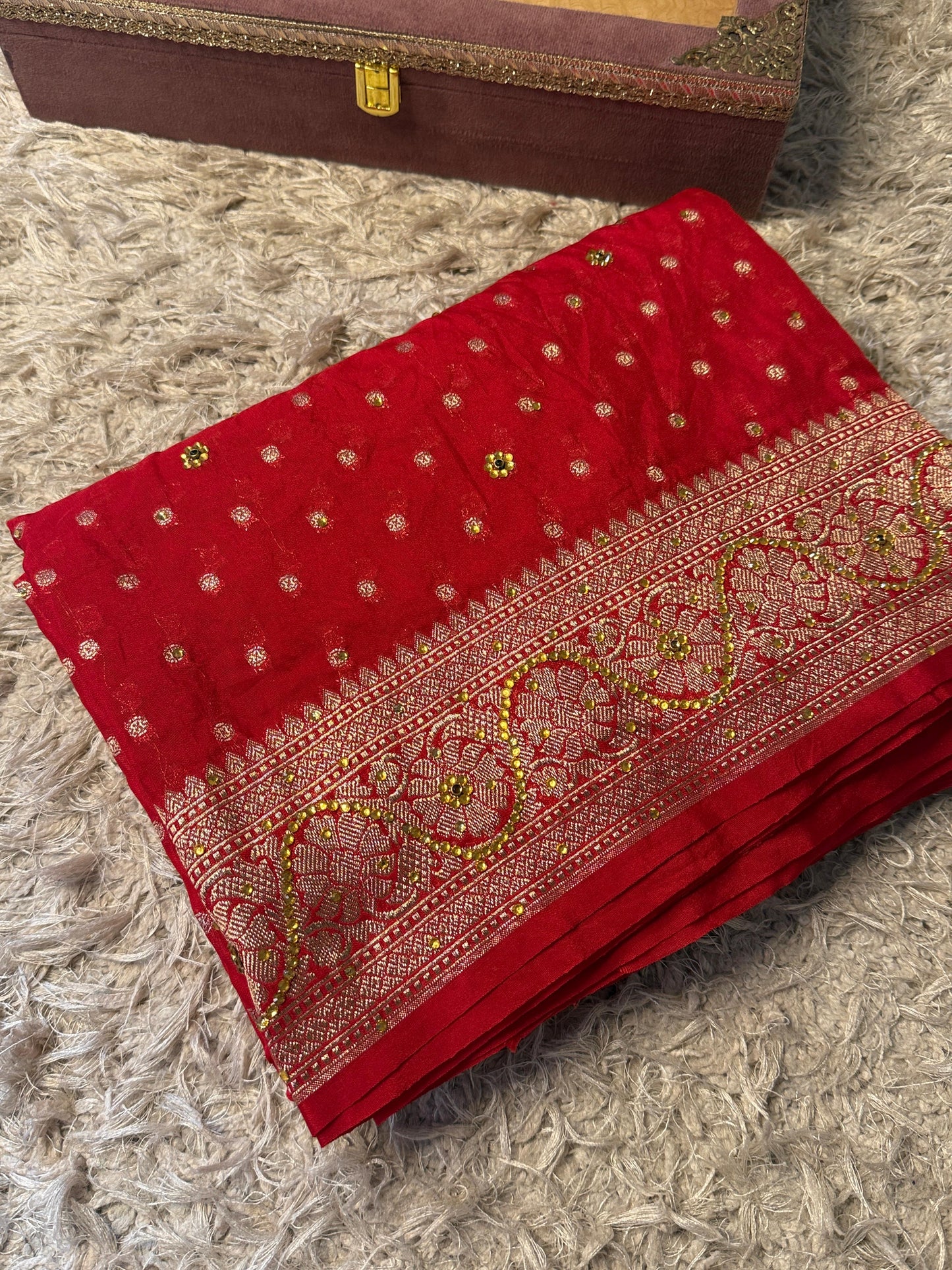 Semi pattu style semi Khadi Kayan Georgette saree