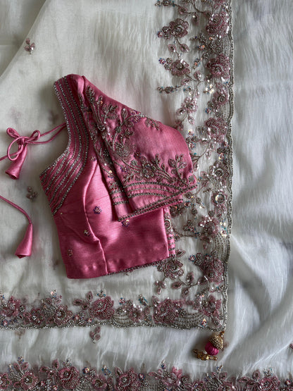 Premium Tissue Silk saree with stiched blouse