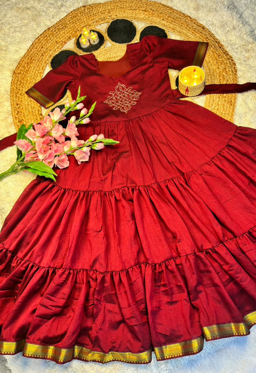 Café blooming vichitra silk gowns