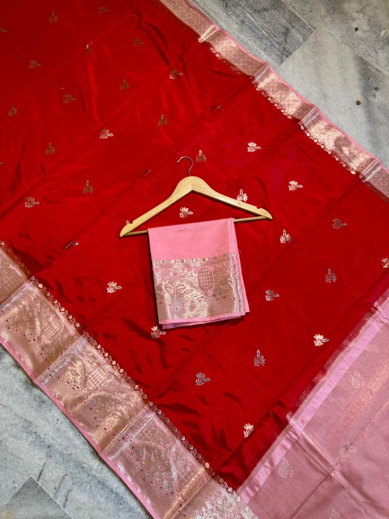 Banarasi katan top colours soft fab sarees