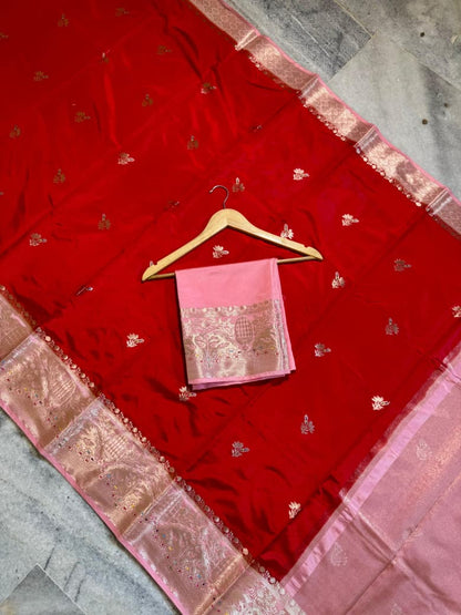 Banarasi katan top colours soft fab sarees