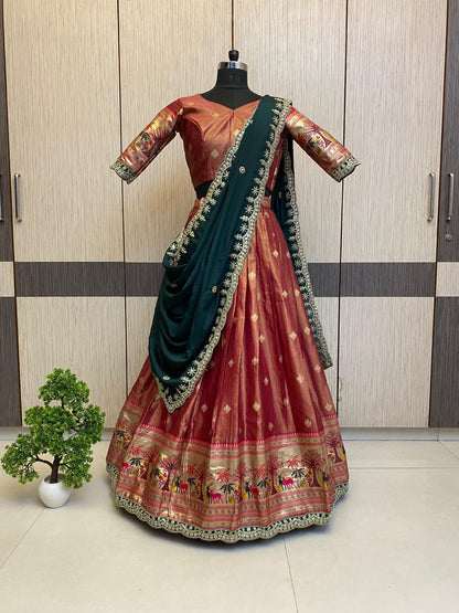 Paithani Lehenga with zari work