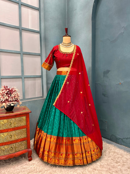 Narayanapet sequence work Designer lehenga