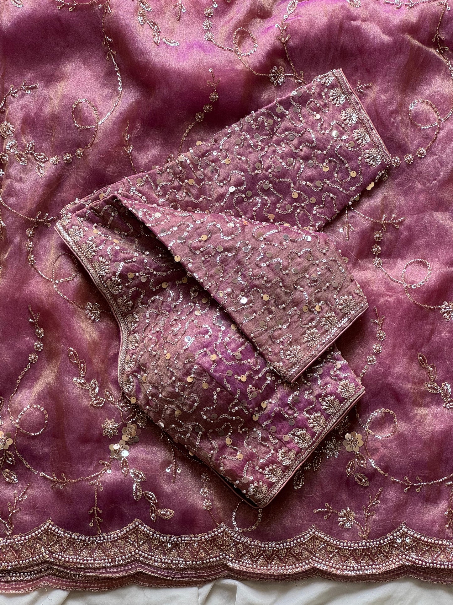 Cocktail Handwork Luxe saree with stitched blouse