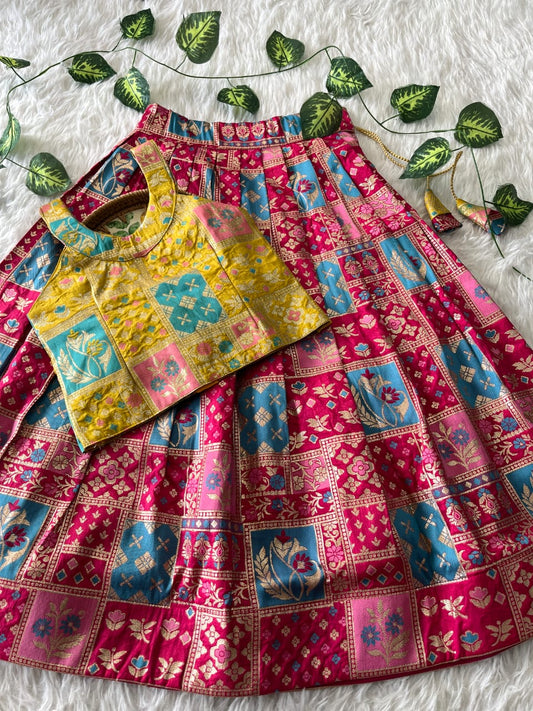 Mini Ethnic Dola silk Cute kids Choli Set