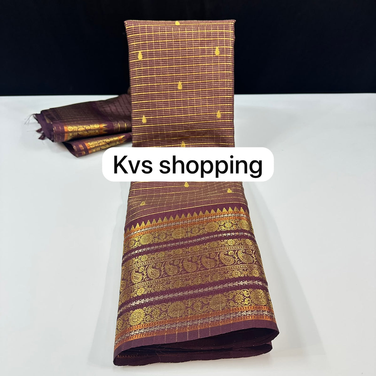 Super-soft Semi-Kanchi inspired Vintage Checks  traditional saree