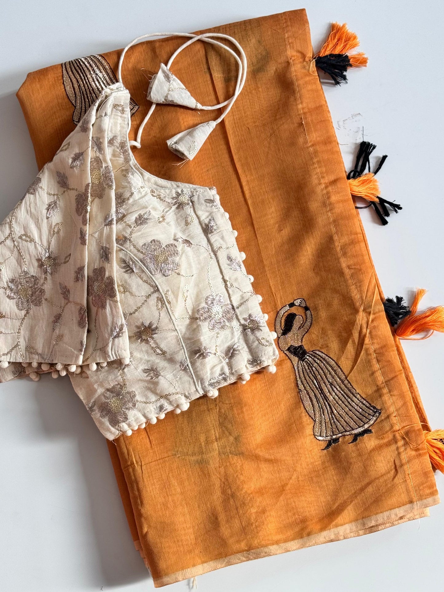 Cotton Dance saree with stitched blouse