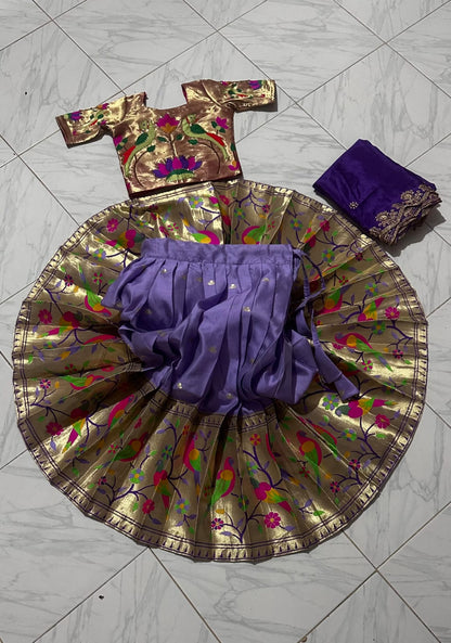 Kids cute paithani with dupatta sets