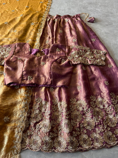Space silk embroidery designer lehenga set