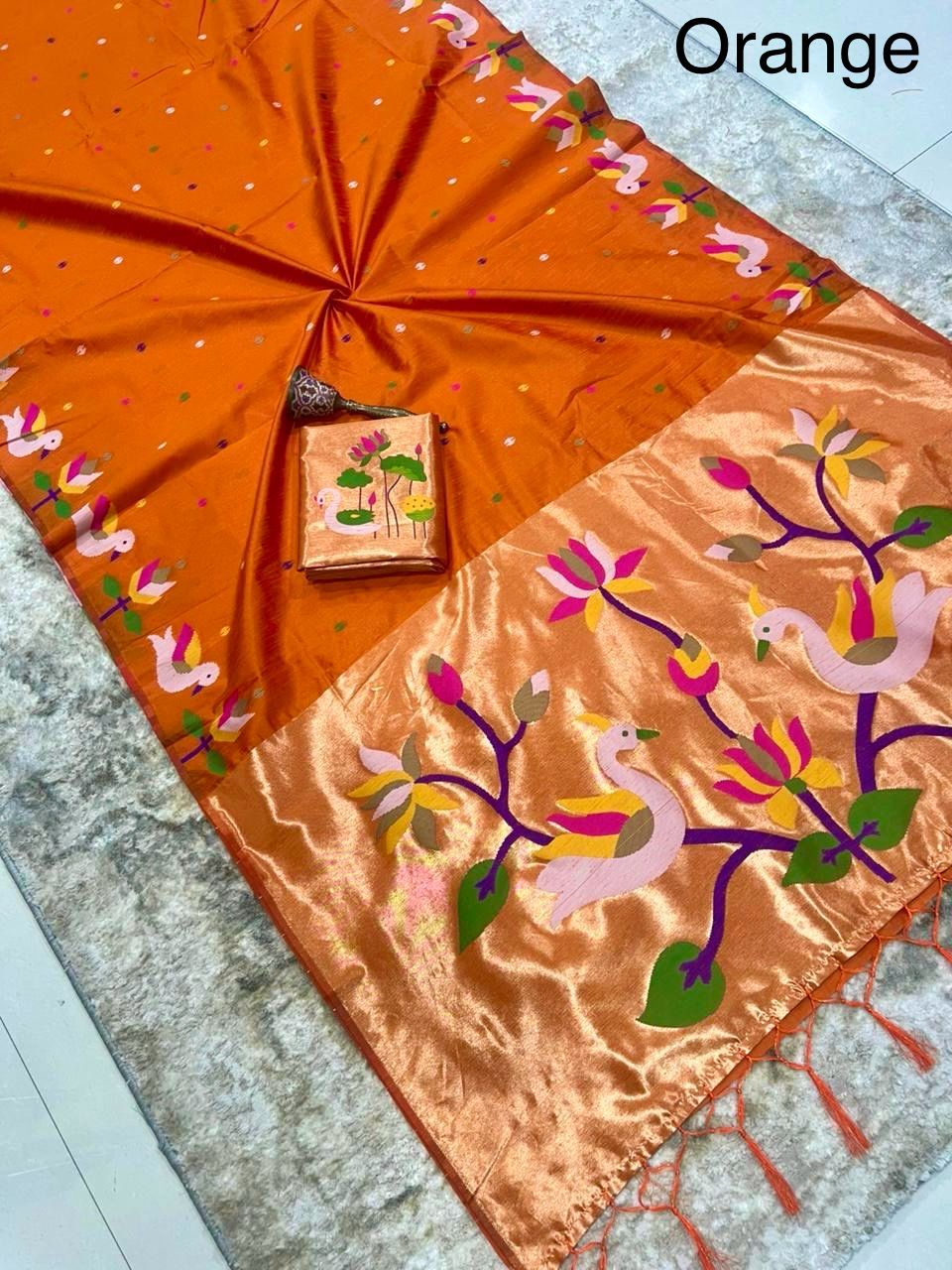 Khadi row silk vintage style zari saree
