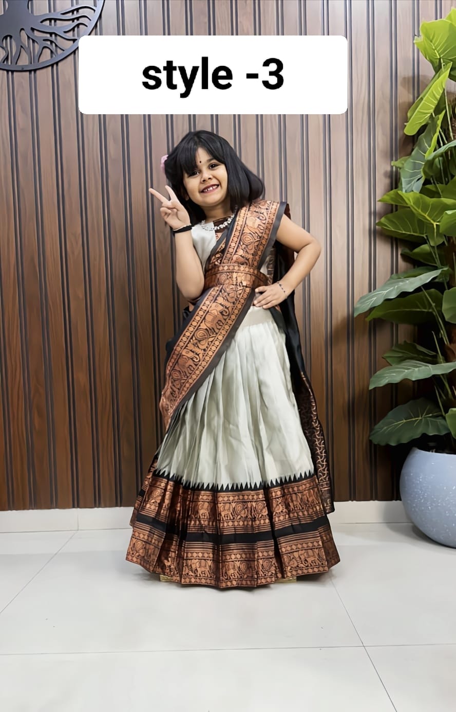 Kids 3 in one model cute gown sets