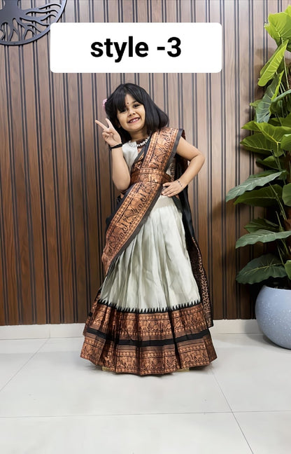 Kids 3 in one model cute gown sets