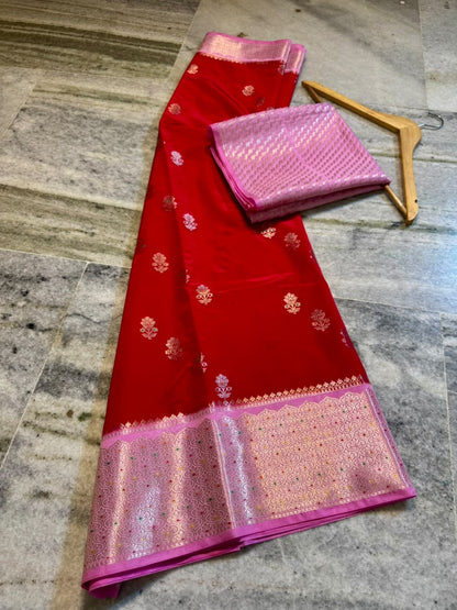 Banarasi katan zari soft fab budget sarees