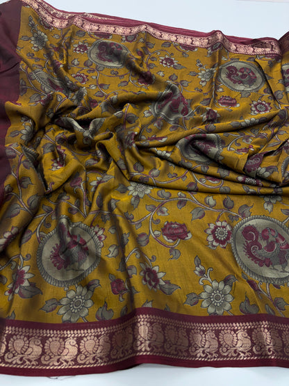 Budget friendly Kalamkari Dola
Silk saree