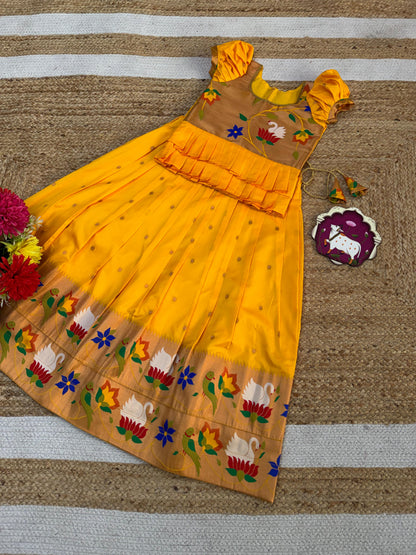 Kids cute paithani temple wear sets