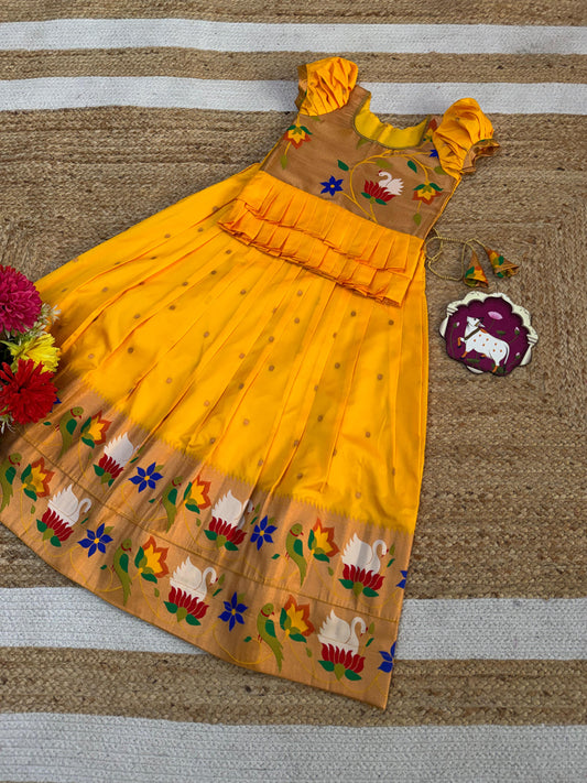 Kids cute paithani temple wear sets
