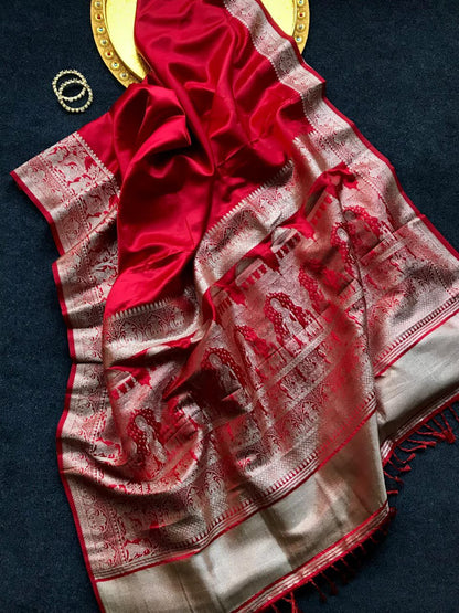 Premium Satin silk vintage Handloom’s saree