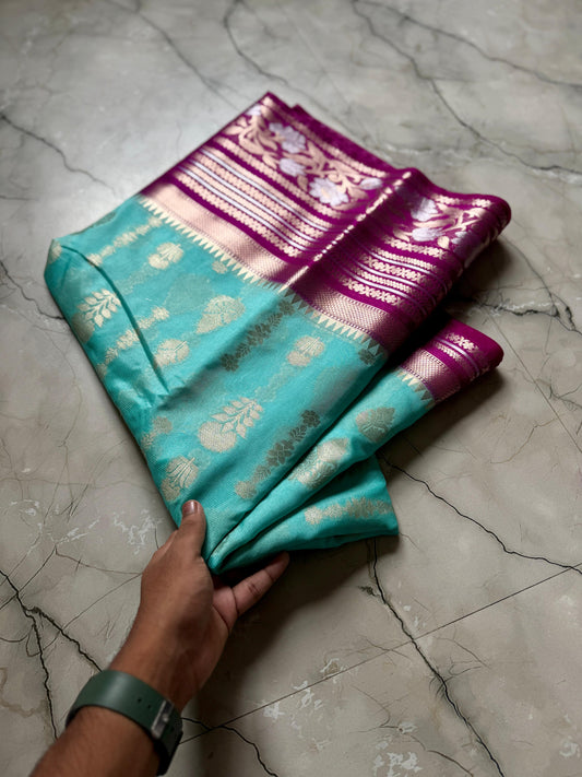 BANARSI HANDLOOM SEMI GEORGETTE Budget saree