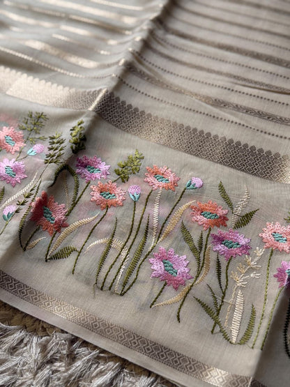 Vintage Banarasi cotton soft silk Meenakari saree