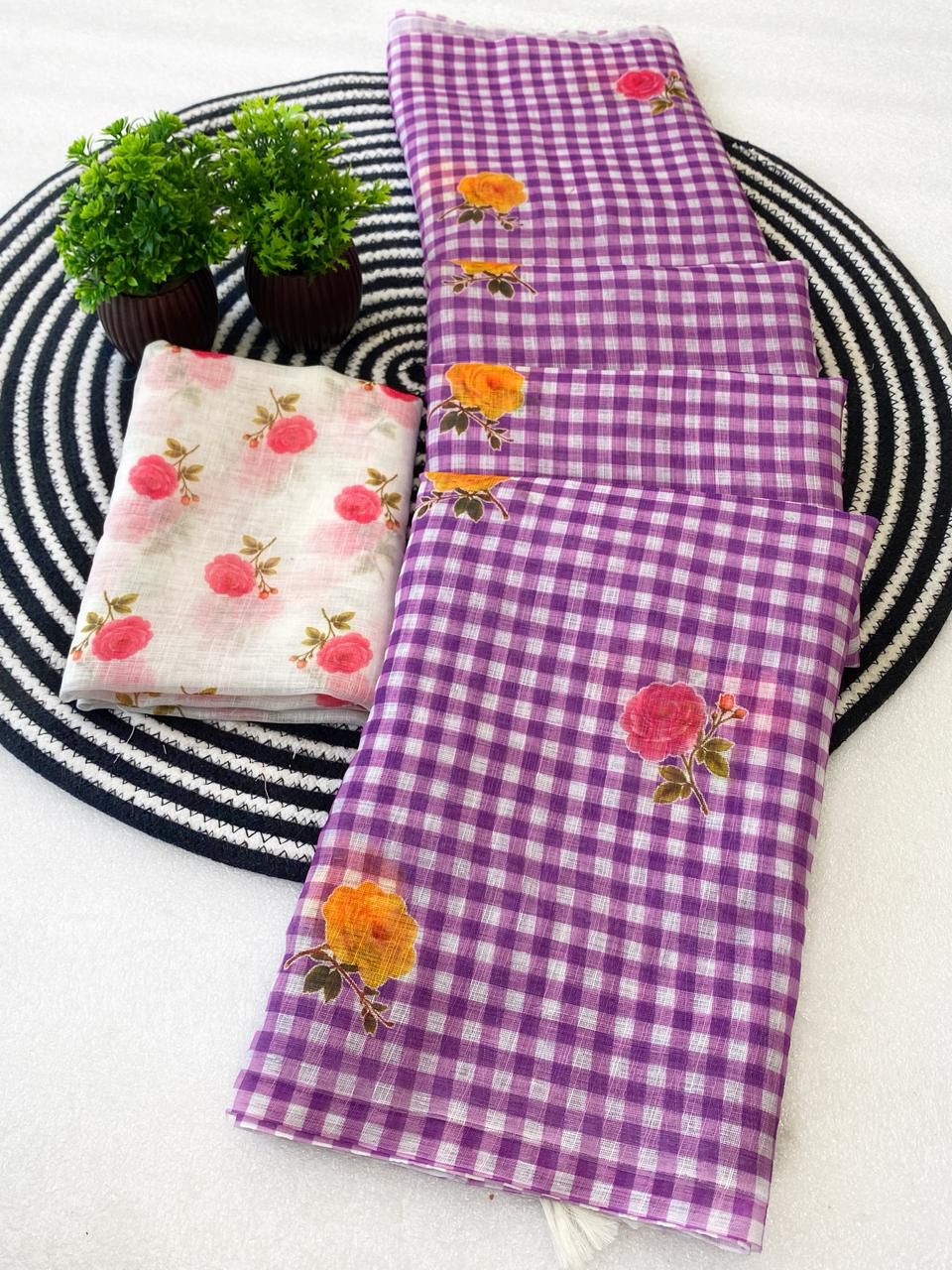 Soft linen Kalamkari budget sarees