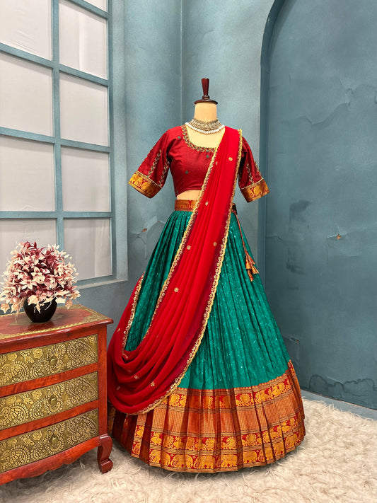Narayanapet sequence work Designer lehenga