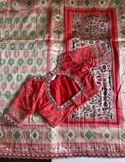 Banarasi Pattu saree luxe with stitched Blouse