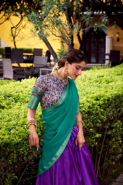 Kalmkari Tradition Weaving Lehenags