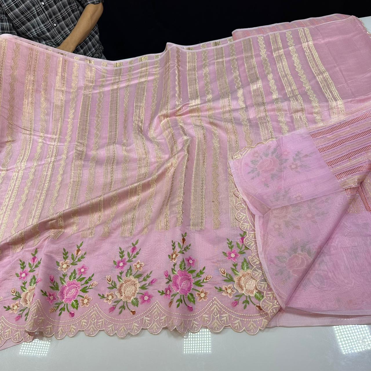 Premium embroidery work classic saree
