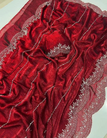 Chiffon work saree