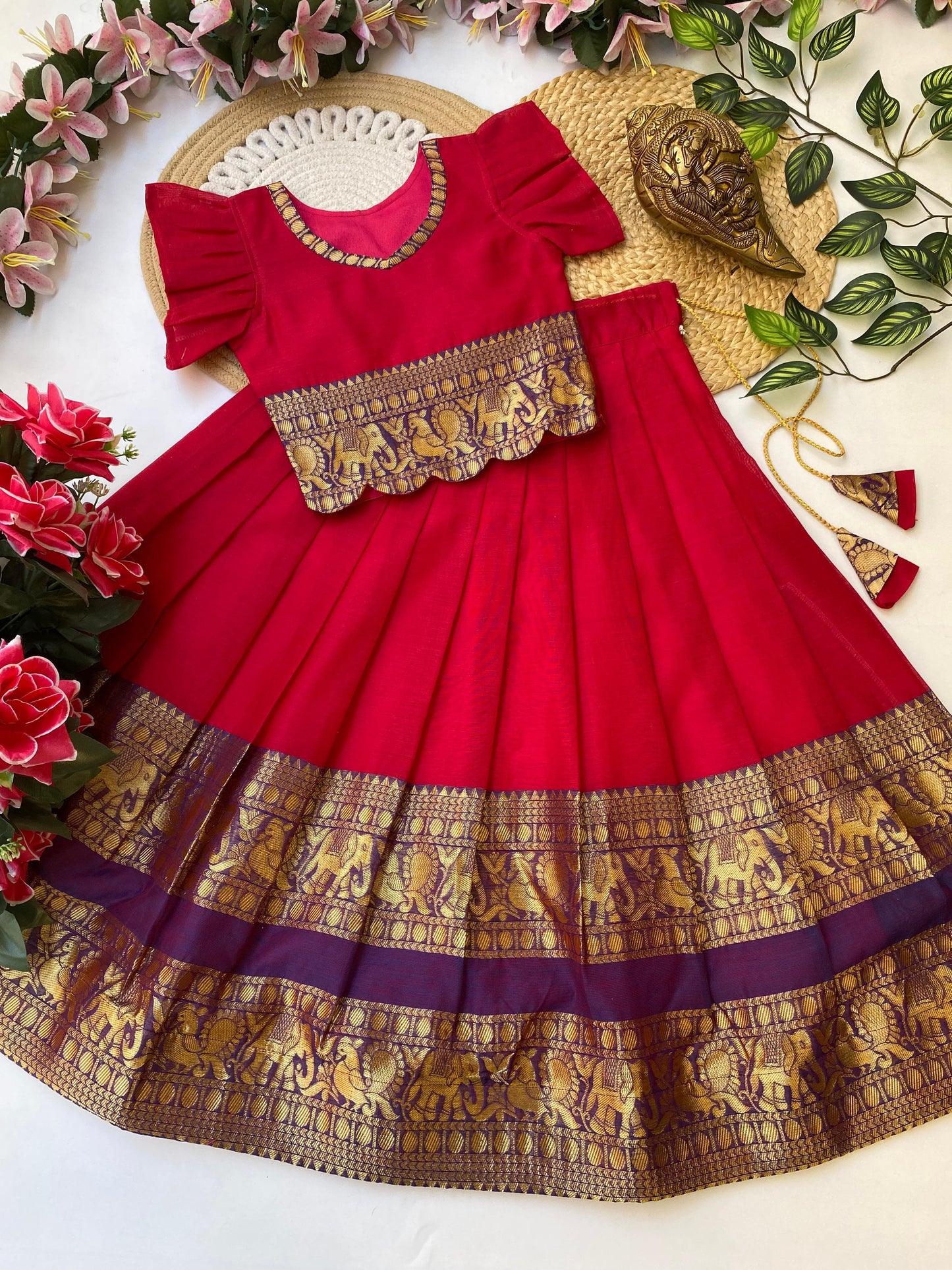 Kids festival wear special cute Narayanapet sets