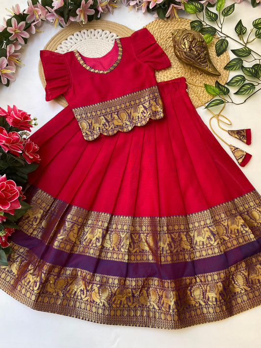 Kids festival wear special cute Narayanapet sets