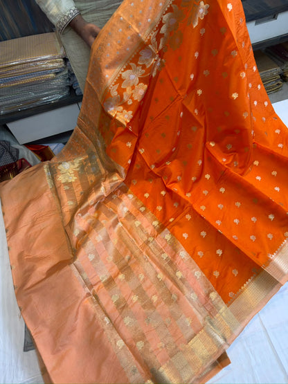 Banarasi dybl dupion soft silk zari saree