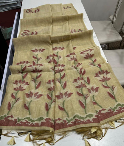 Munga Jamdani  Cotton Classic Resham Budget saree