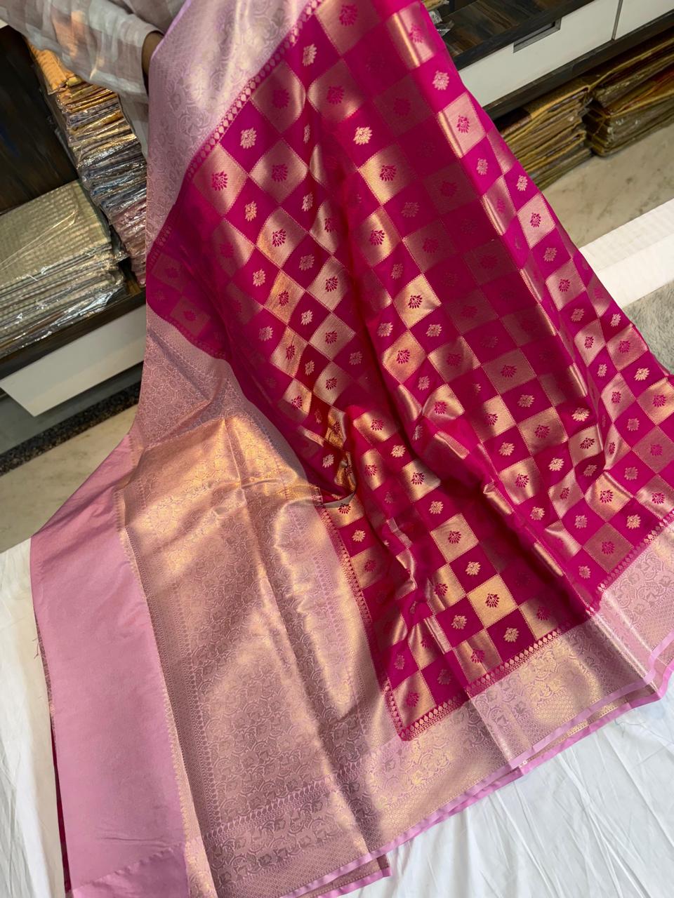 Dupion Pure vintage vibe pattu saree