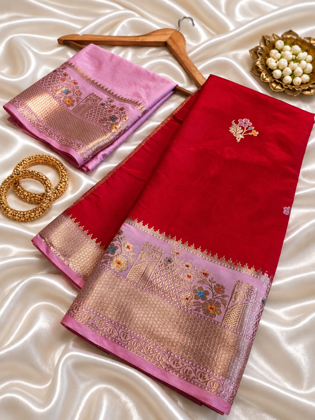 Banarasi katan silk zari butti budget saree