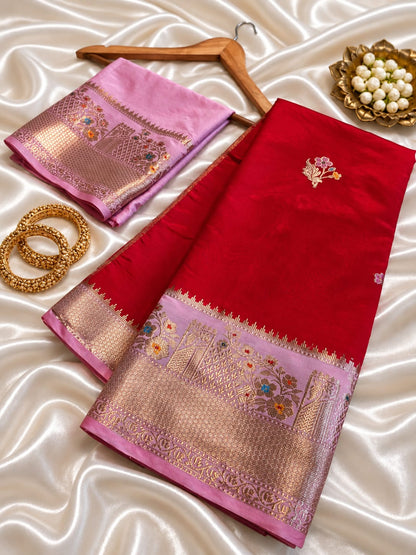Banarasi katan silk zari butti budget saree